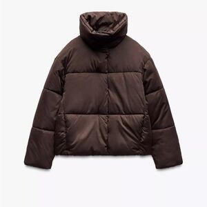 Zara Brown Puffer Jacket